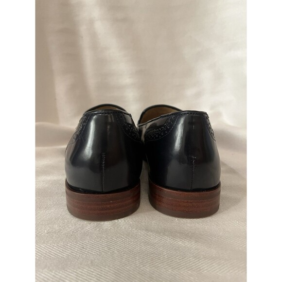 Talbots Navy Blue Leighton Tassel Wingtip Dress Loafer, Women 7m‎ All Leather - Picture 4 of 9